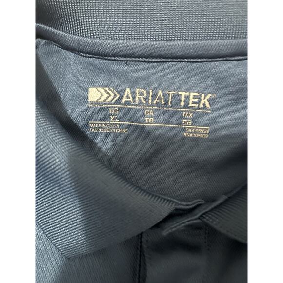 AriatTEK Heat Series Men's XL Blue Short Sleeve Polo Shirt - Picture 2 of 5
